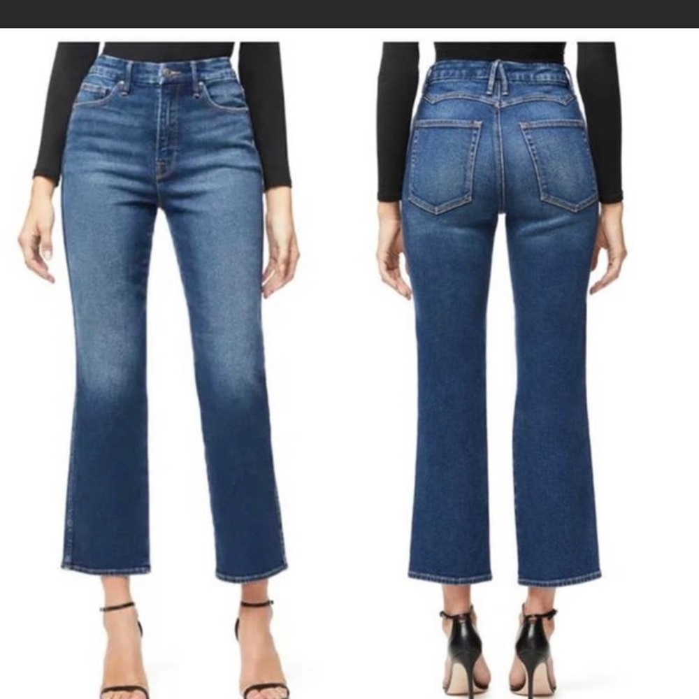 Good American Good Curve Western Yoke High Rise Jeans Blue 324